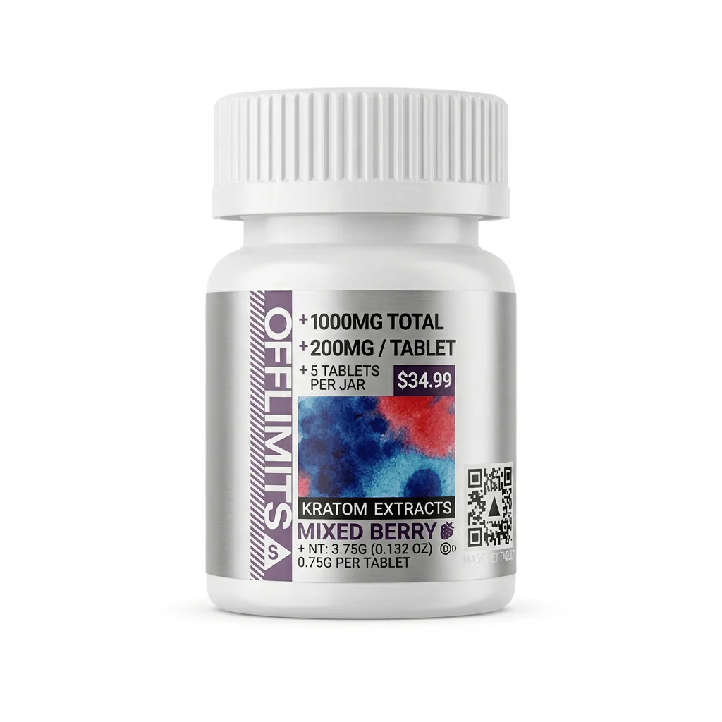 Off Limits Kratom Extract Tablets 1000mg 5 Count 7ohcom 1262955